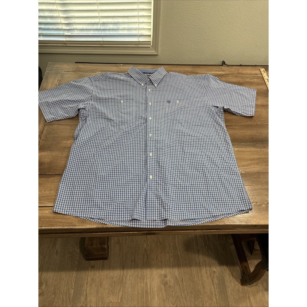 Wrangler Mens Western‎ George Strait Short Sleeve Cotton Blend Plaid Shirt 3X - Picture 2 of 9